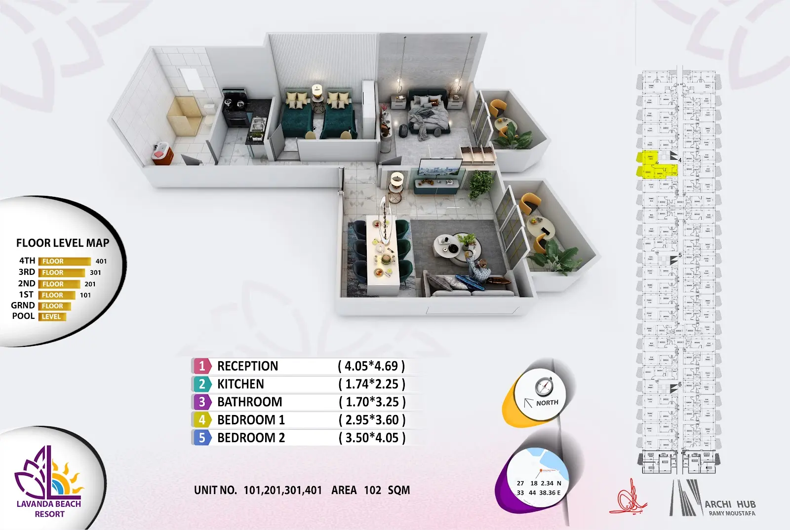 2-bedroom apartment 101, building 4 — Lavanda Beach Resort