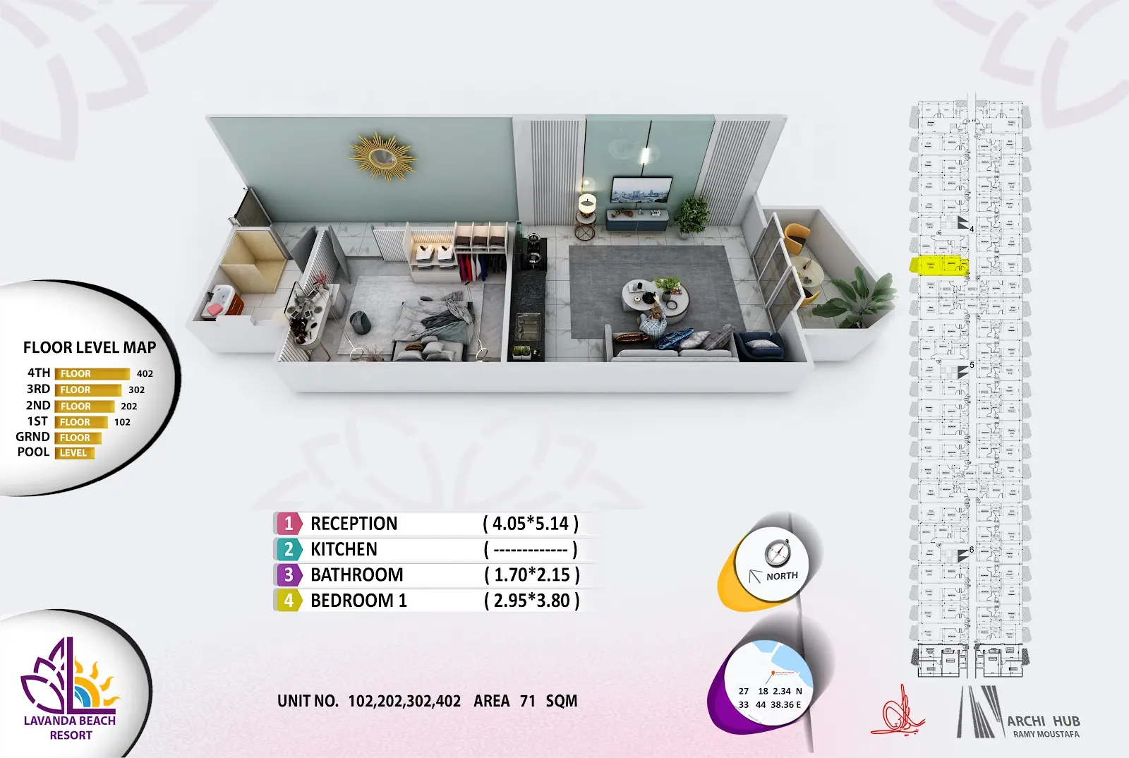 1-bedroom apartment 102, building 4 — Lavanda Beach Resort