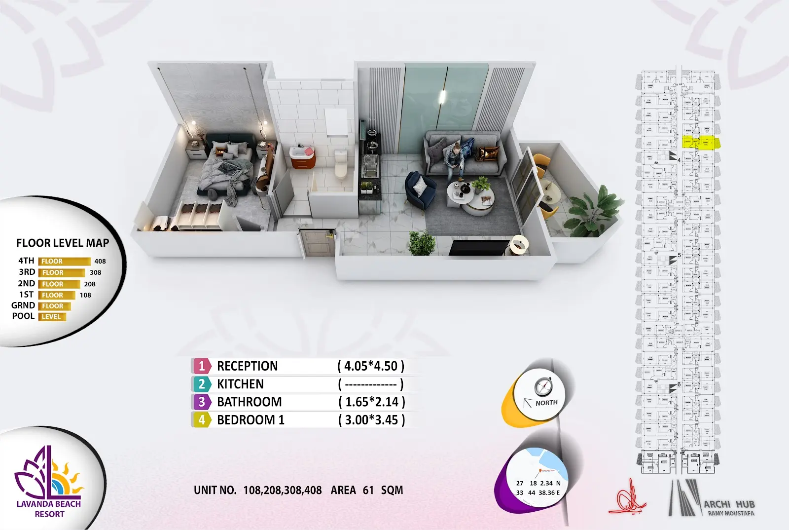 1-bedroom apartment 108, building 4 — Lavanda Beach Resort