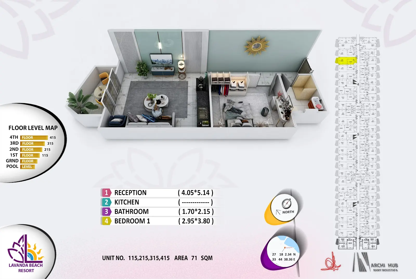 1-bedroom apartment 115, building 4 — Lavanda Beach Resort