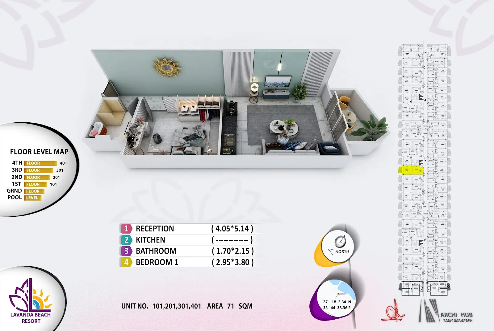 1-bedroom apartment 101, building 5 — Lavanda Beach Resort
