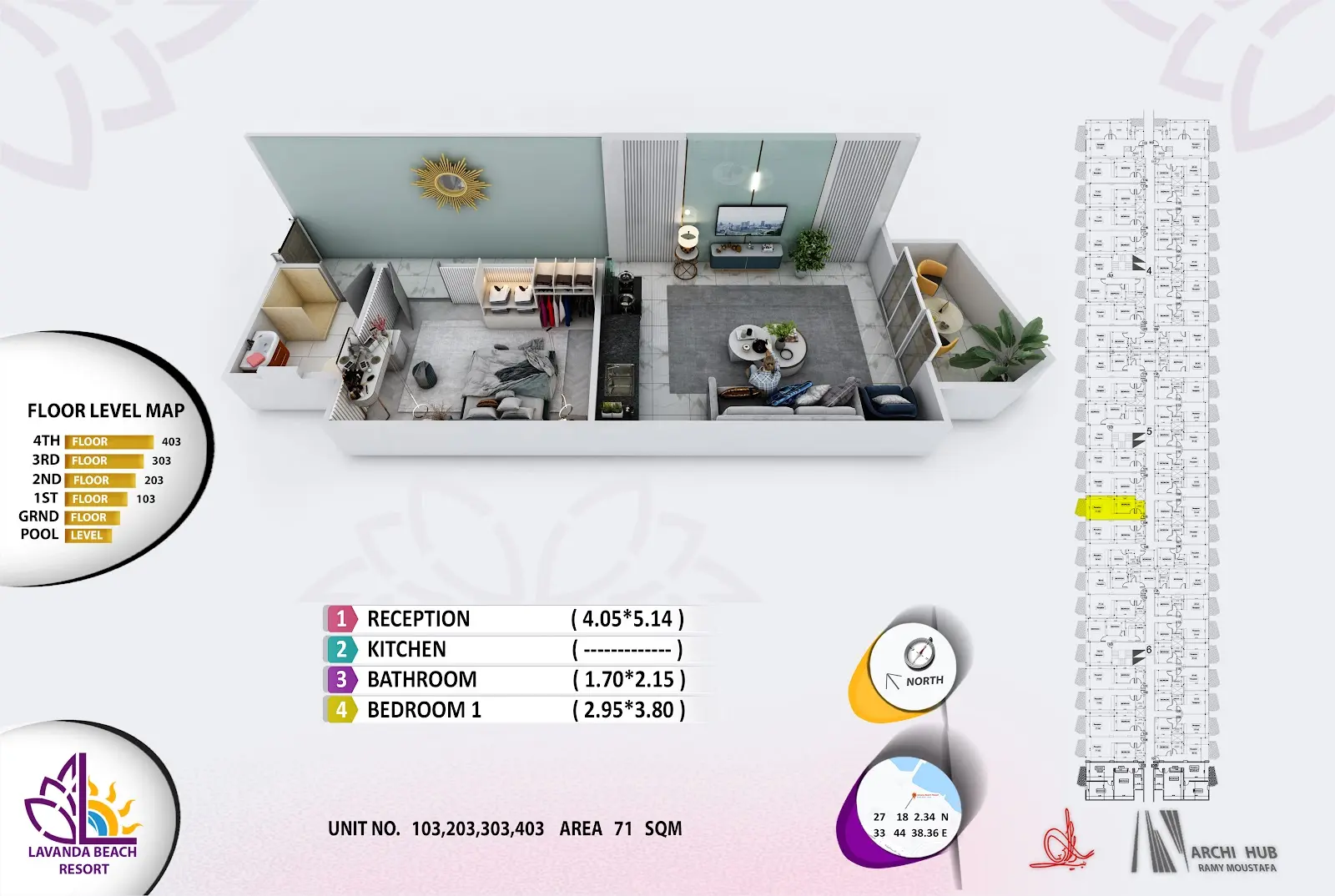 1-bedroom apartment 103, building 5 — Lavanda Beach Resort