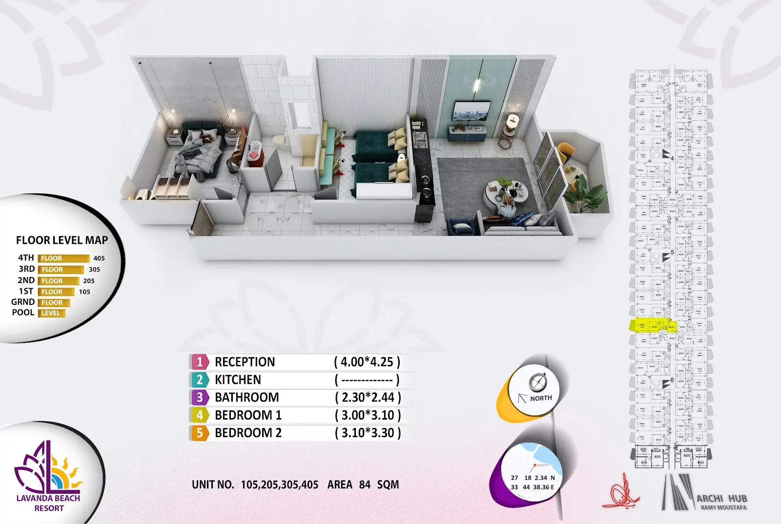 2-bedroom apartment 105, building 5 — Lavanda Beach Resort