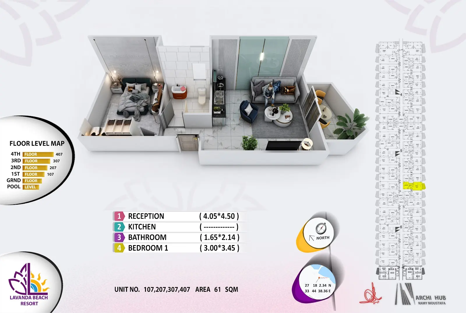 1-bedroom apartment 107, building 5 — Lavanda Beach Resort