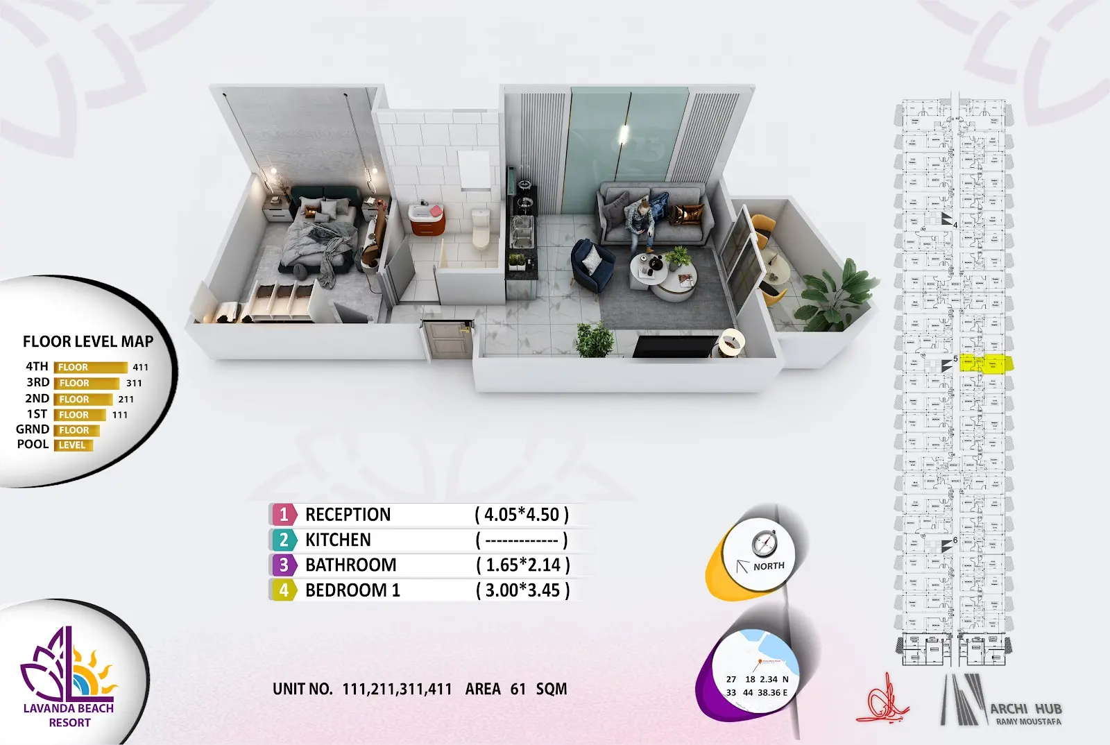 1-bedroom apartment 111, building 5 — Lavanda Beach Resort