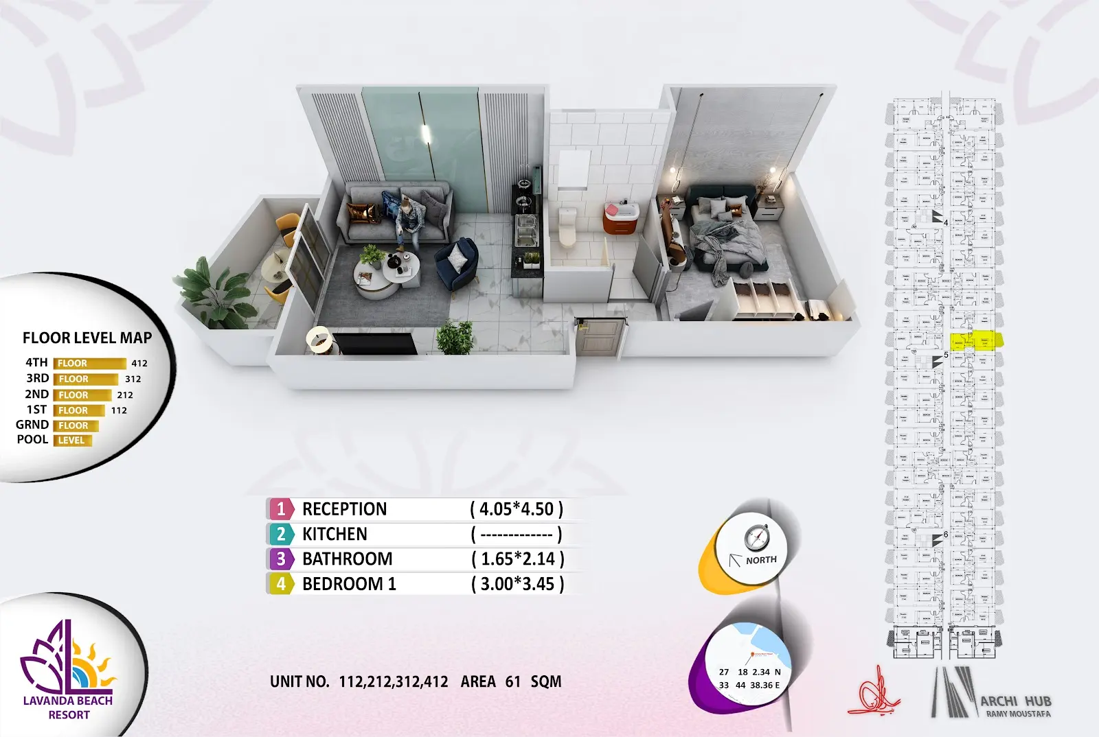 1-bedroom apartment 112, building 5 — Lavanda Beach Resort