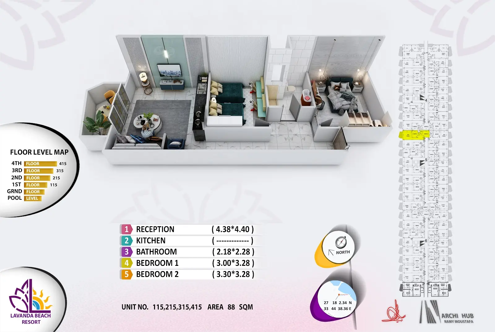 2-bedroom apartment 115, building 5 — Lavanda Beach Resort
