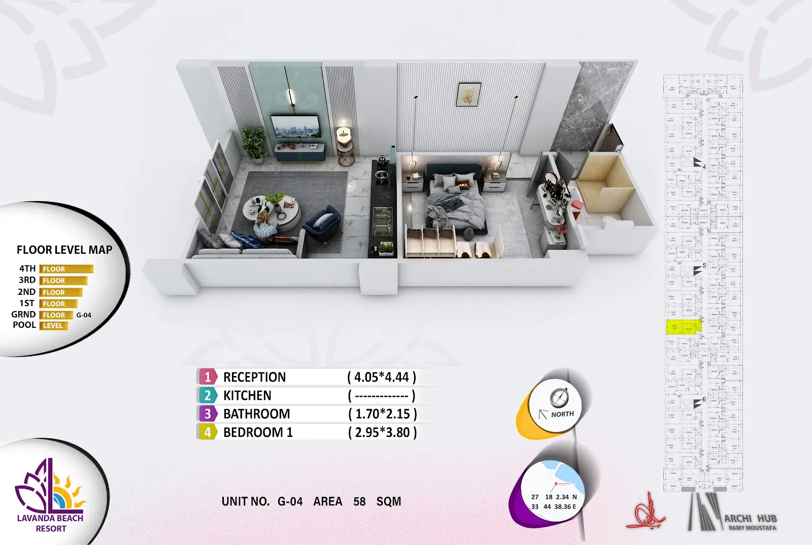1-bedroom apartment G4, building 5 — Lavanda Beach Resort
