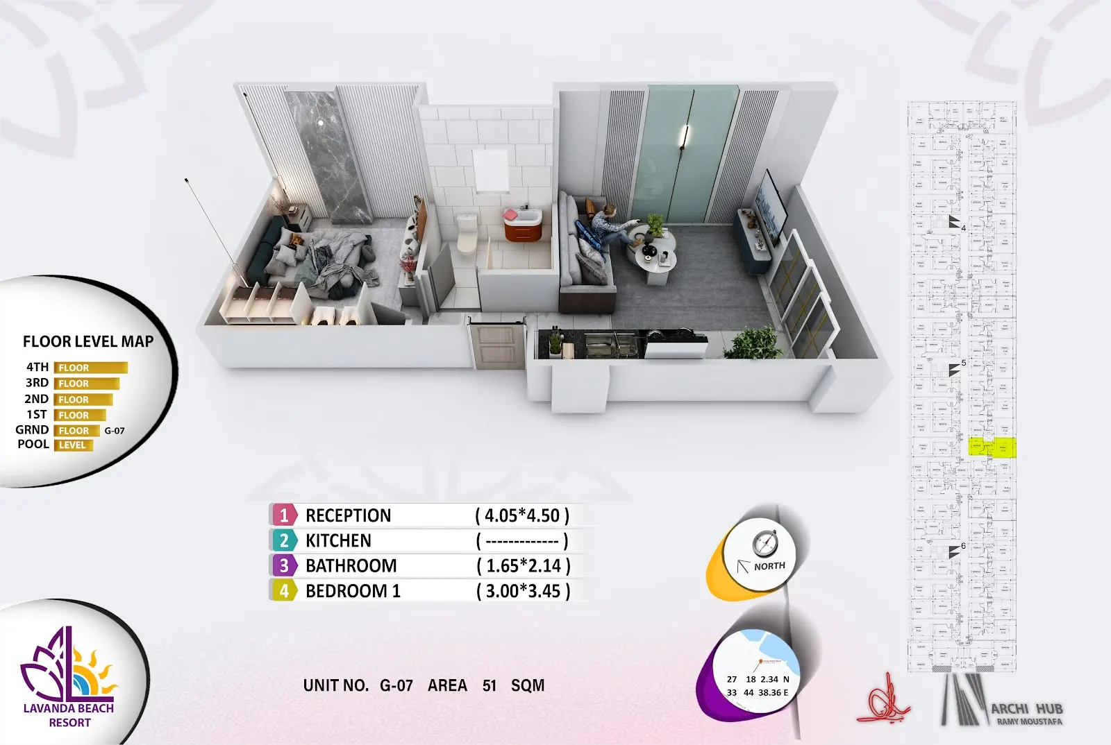 1-bedroom apartment G7, building 5 — Lavanda Beach Resort