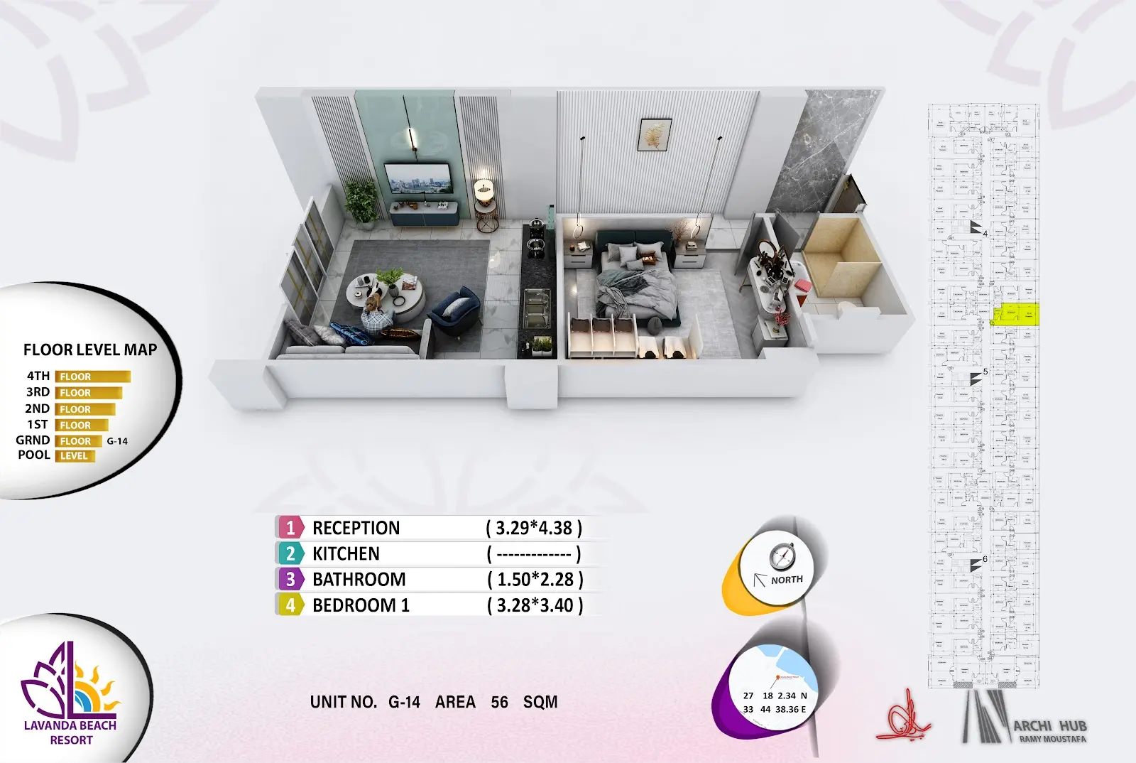 1-bedroom apartment G14, building 5 — Lavanda Beach Resort