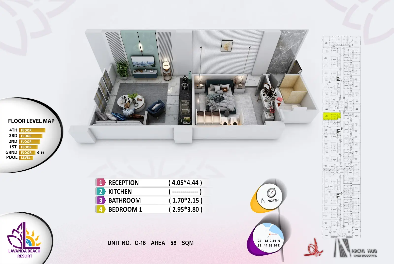 1-bedroom apartment G16, building 5 — Lavanda Beach Resort