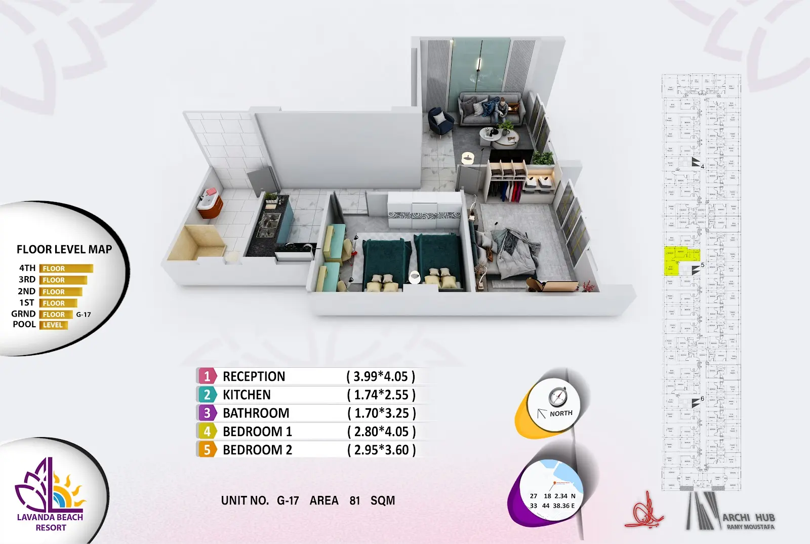 2-bedroom apartment G17, building 5 — Lavanda Beach Resort