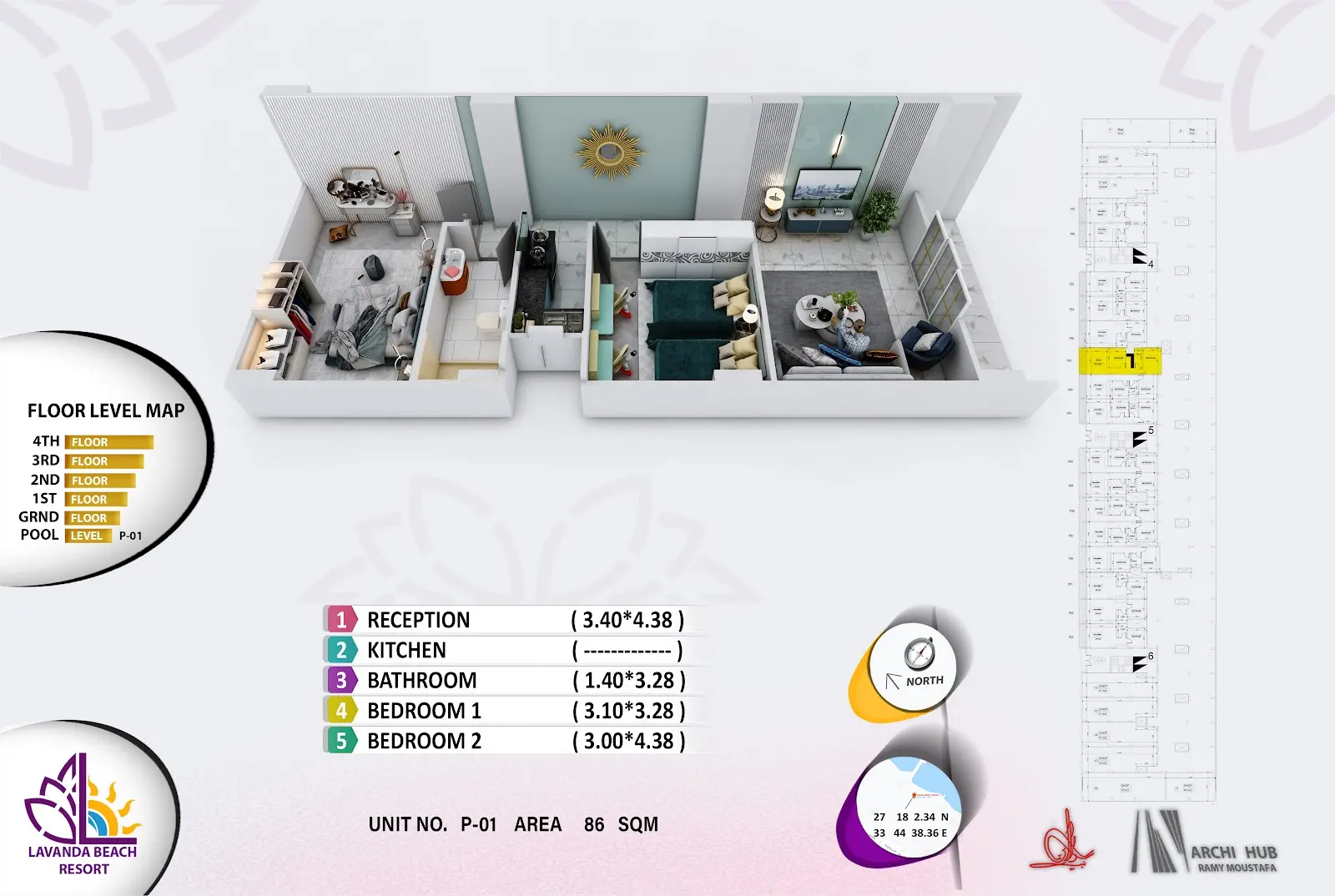 2-bedroom apartment B1, building 5 — Lavanda Beach Resort