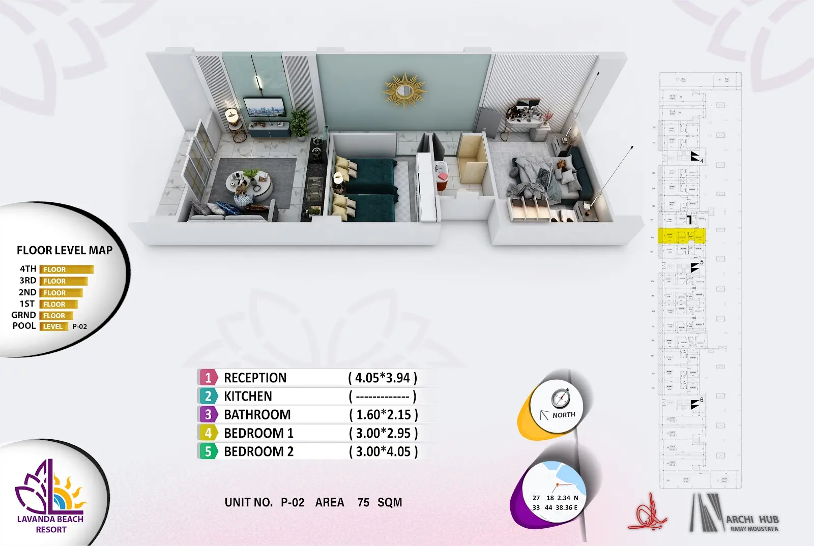 2-bedroom apartment B2, building 5 — Lavanda Beach Resort