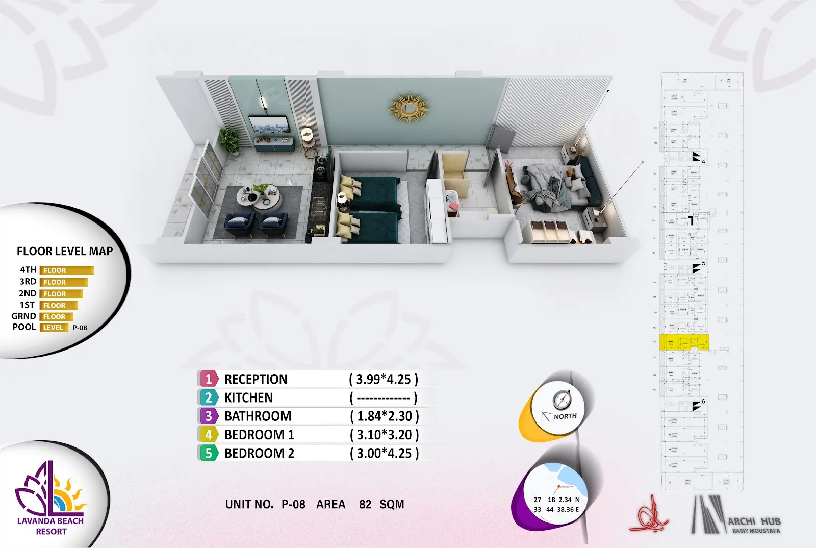 2-bedroom apartment B8, building 5 — Lavanda Beach Resort