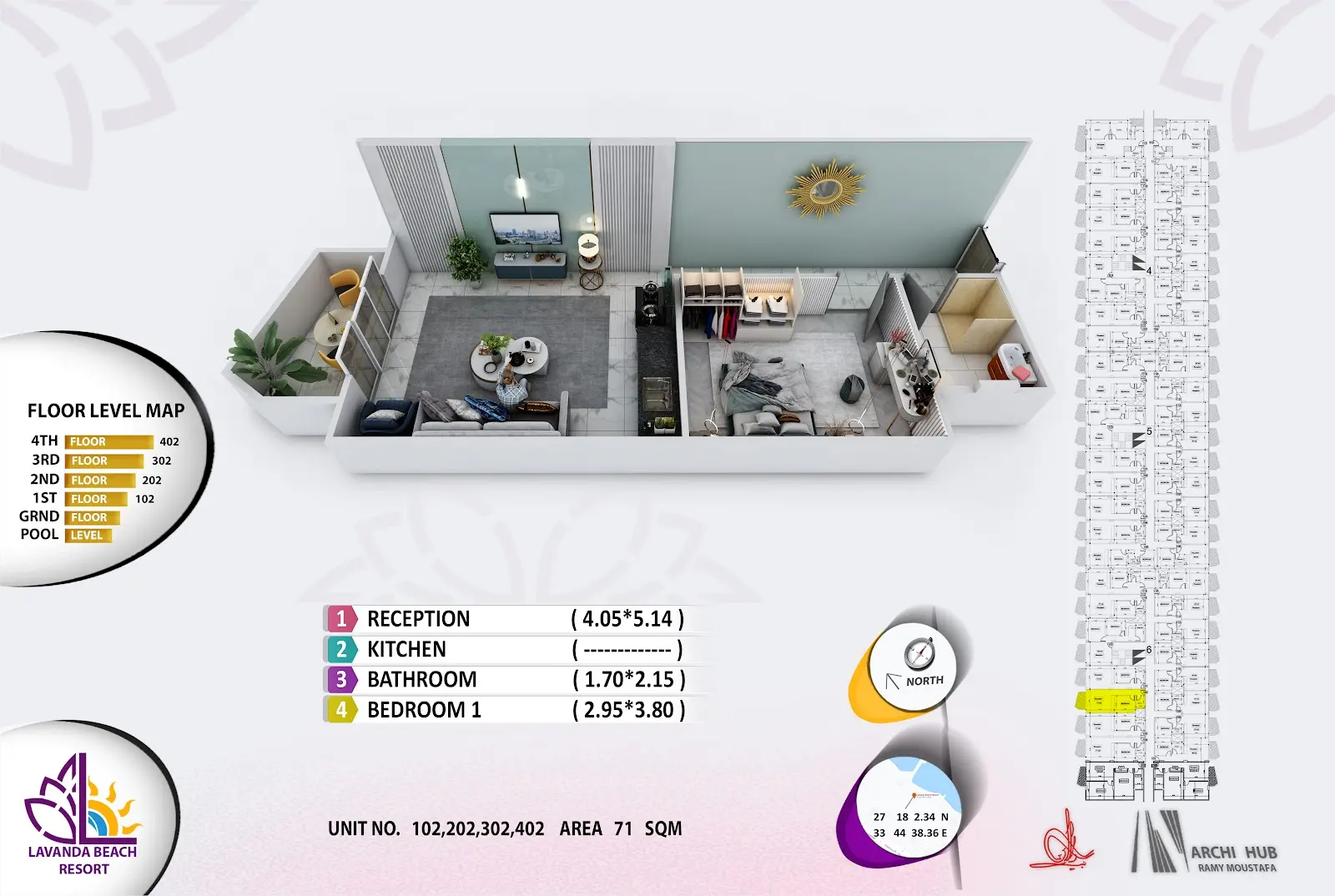 1-bedroom apartment 102, building 6 — Lavanda Beach Resort