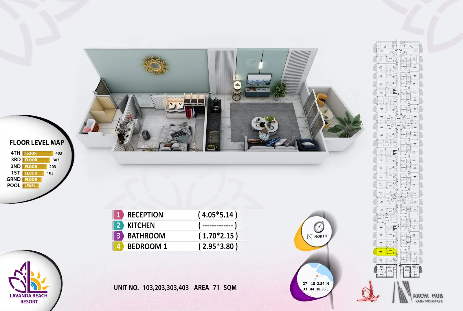 1-bedroom apartment 103, building 6 — Lavanda Beach Resort