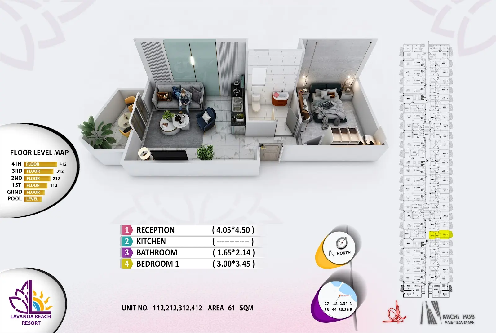 1-bedroom apartment 112, building 6 — Lavanda Beach Resort