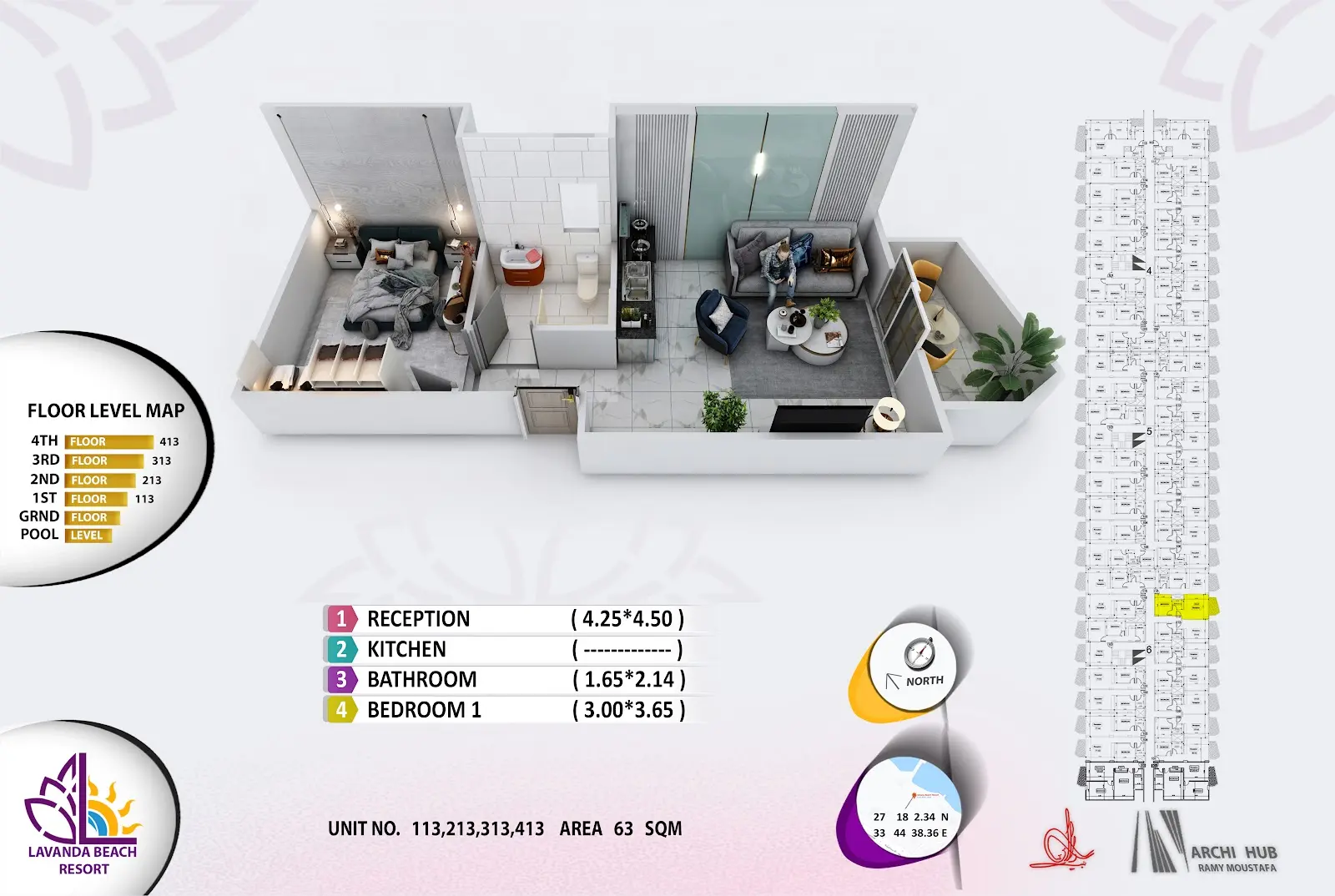 1-bedroom apartment 113, building 6 — Lavanda Beach Resort