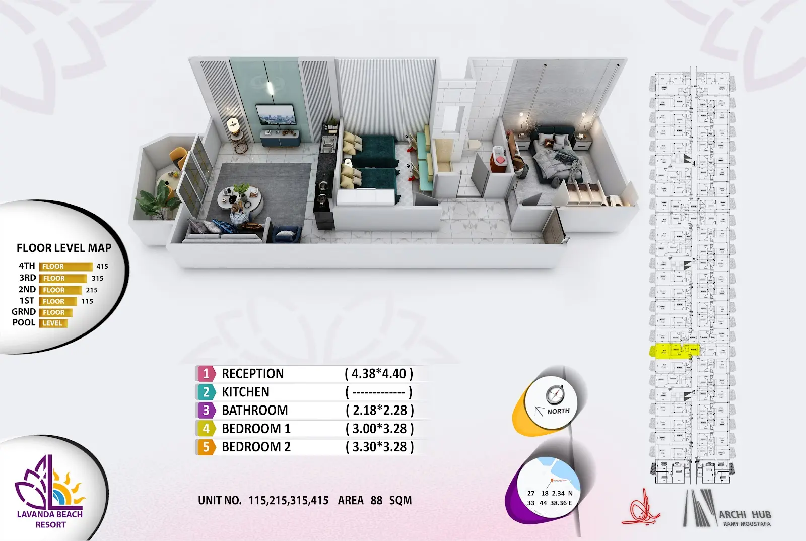 2-bedroom apartment 115, building 6 — Lavanda Beach Resort