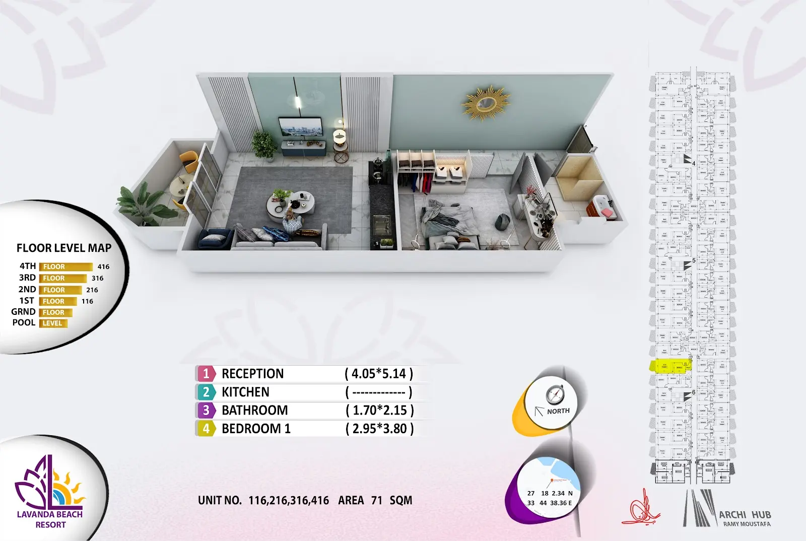 1-bedroom apartment 116, building 6 — Lavanda Beach Resort