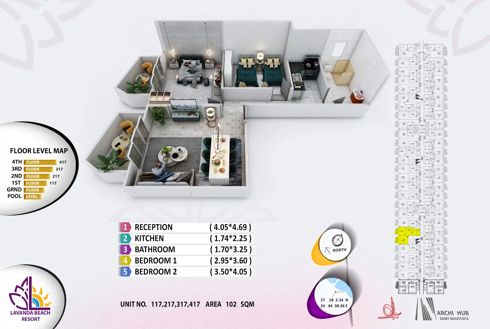 2-bedroom apartment 117, building 6 — Lavanda Beach Resort