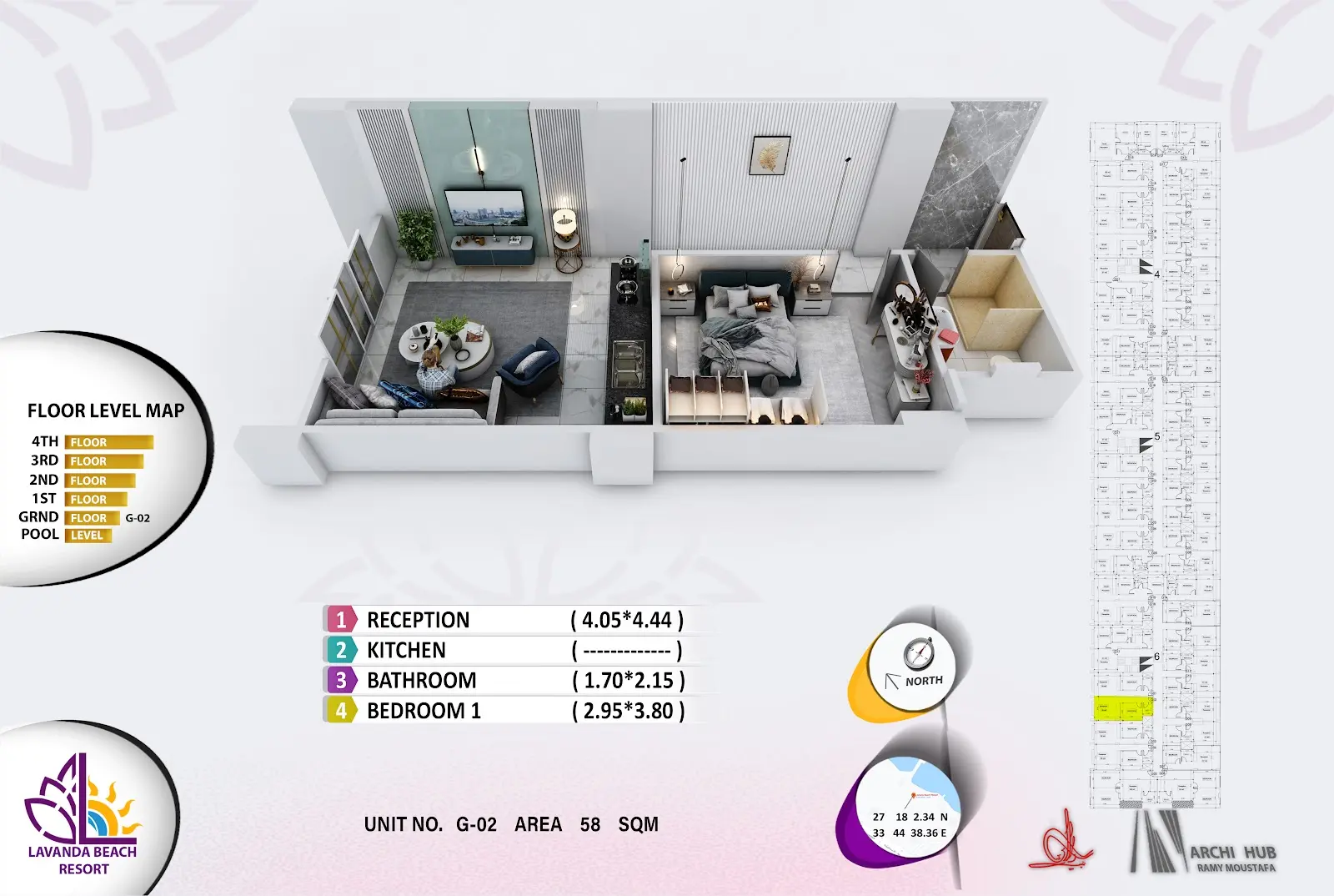 1-bedroom apartment G2, building 6 — Lavanda Beach Resort