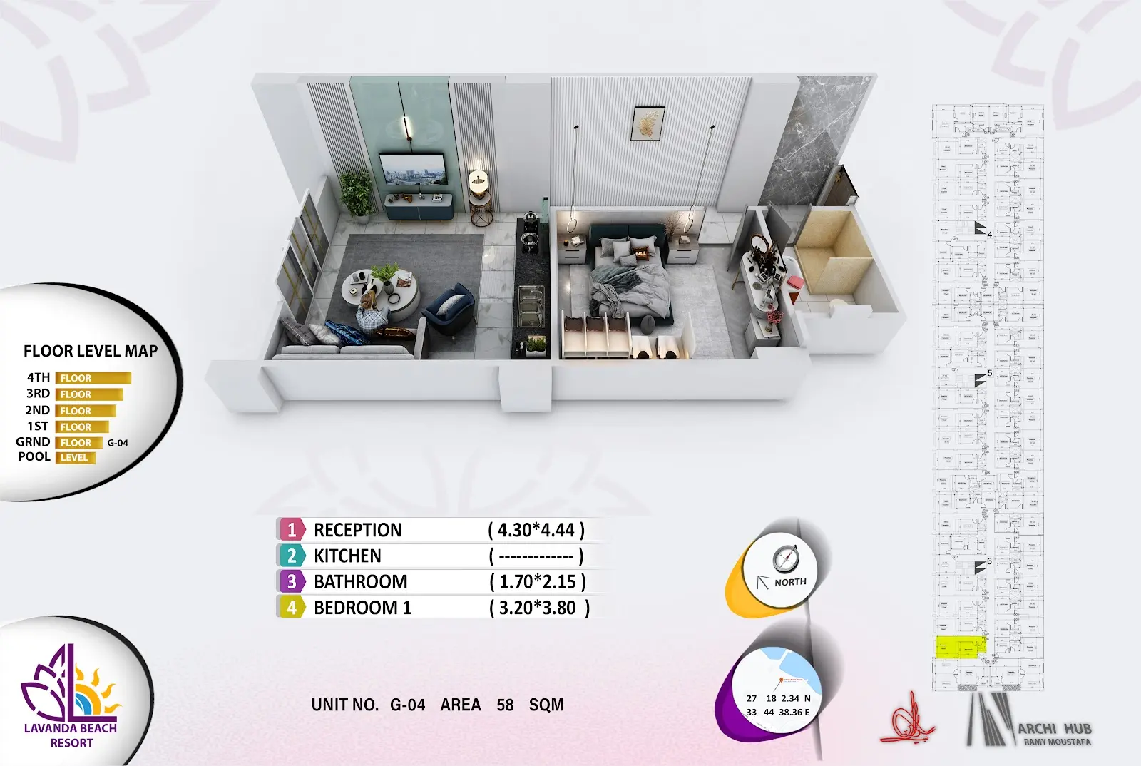 1-bedroom apartment G4, building 6 — Lavanda Beach Resort