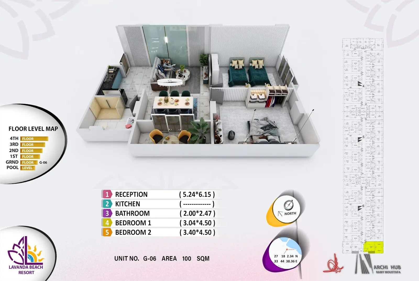 2-bedroom apartment G6, building 6 — Lavanda Beach Resort