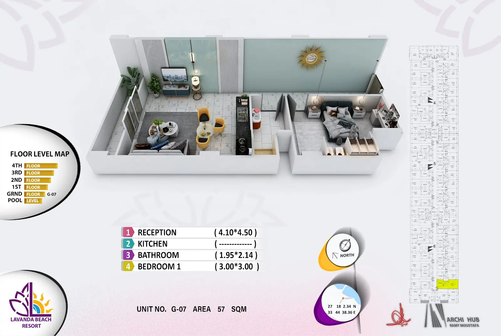 1-bedroom apartment G7, building 6 — Lavanda Beach Resort