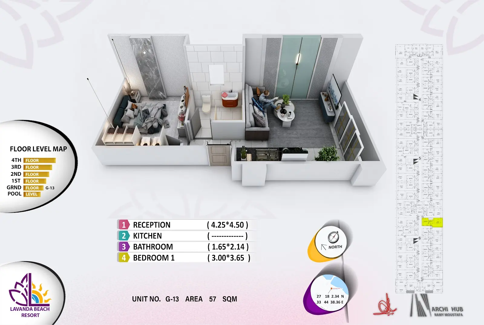 1-bedroom apartment G13, building 6 — Lavanda Beach Resort