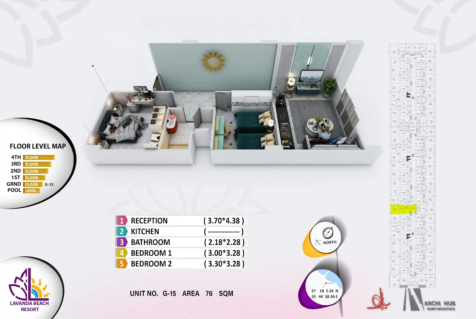 2-bedroom apartment G15, building 6 — Lavanda Beach Resort