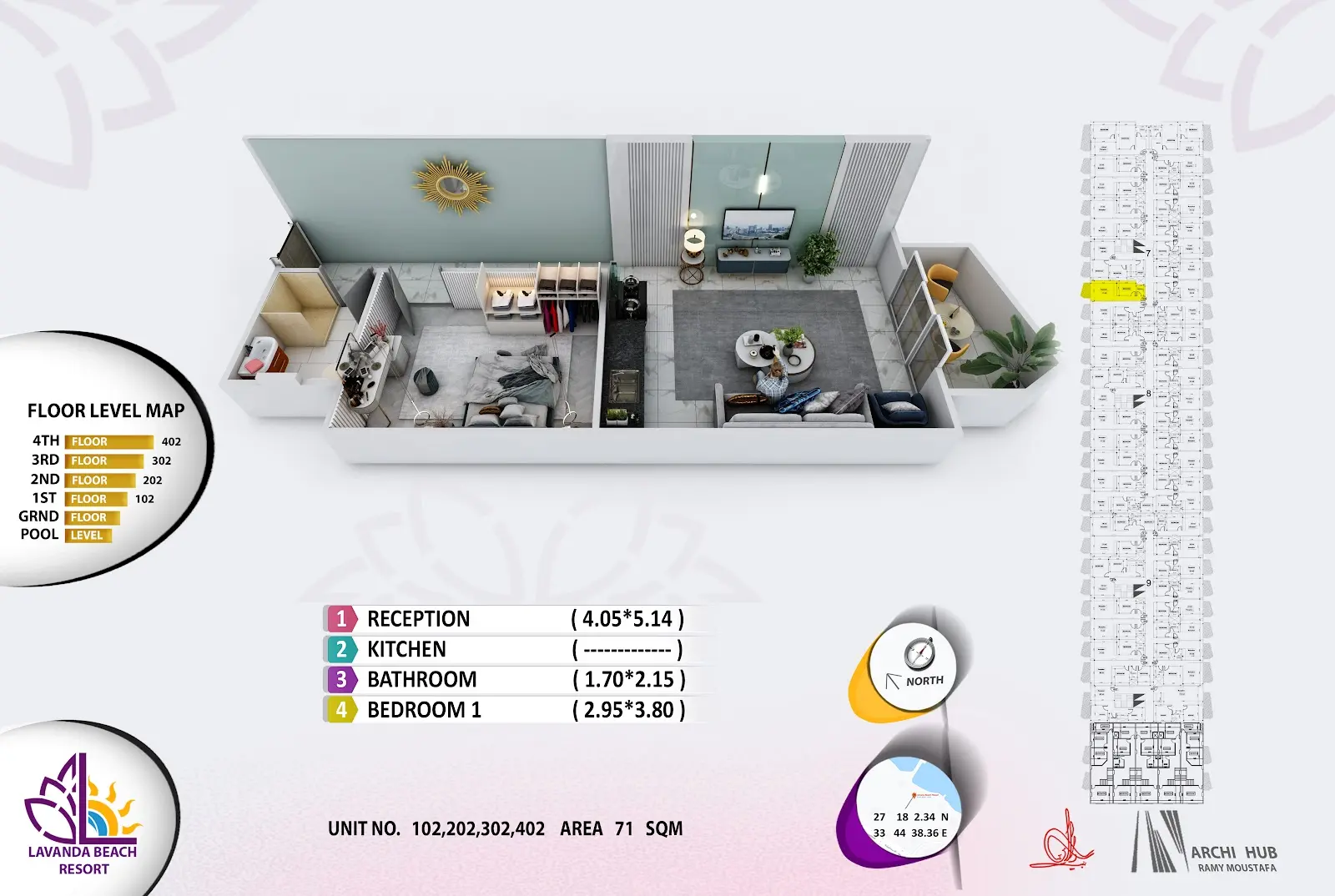 1-bedroom apartment 202, building 7 — Lavanda Beach Resort