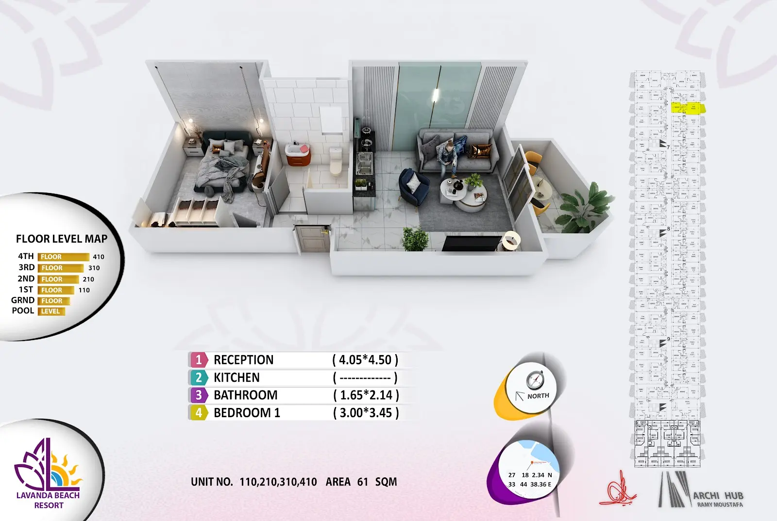 1-bedroom apartment 110, building 7 — Lavanda Beach Resort
