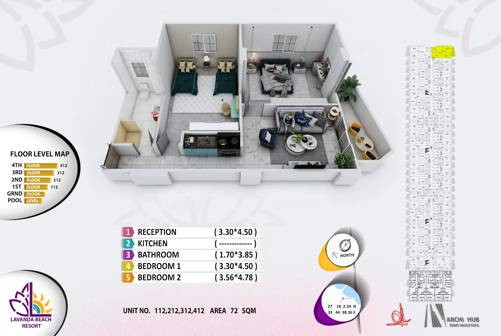 2-bedroom apartment 112, building 7 — Lavanda Beach Resort