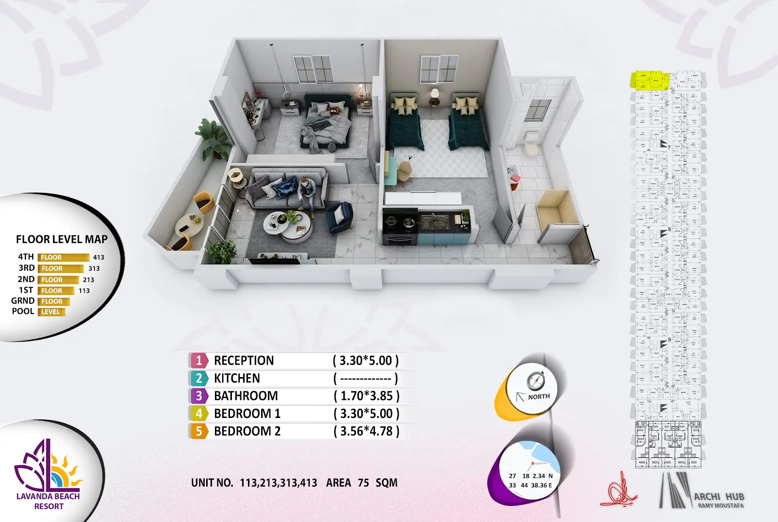 2-bedroom apartment 113, building 7 — Lavanda Beach Resort