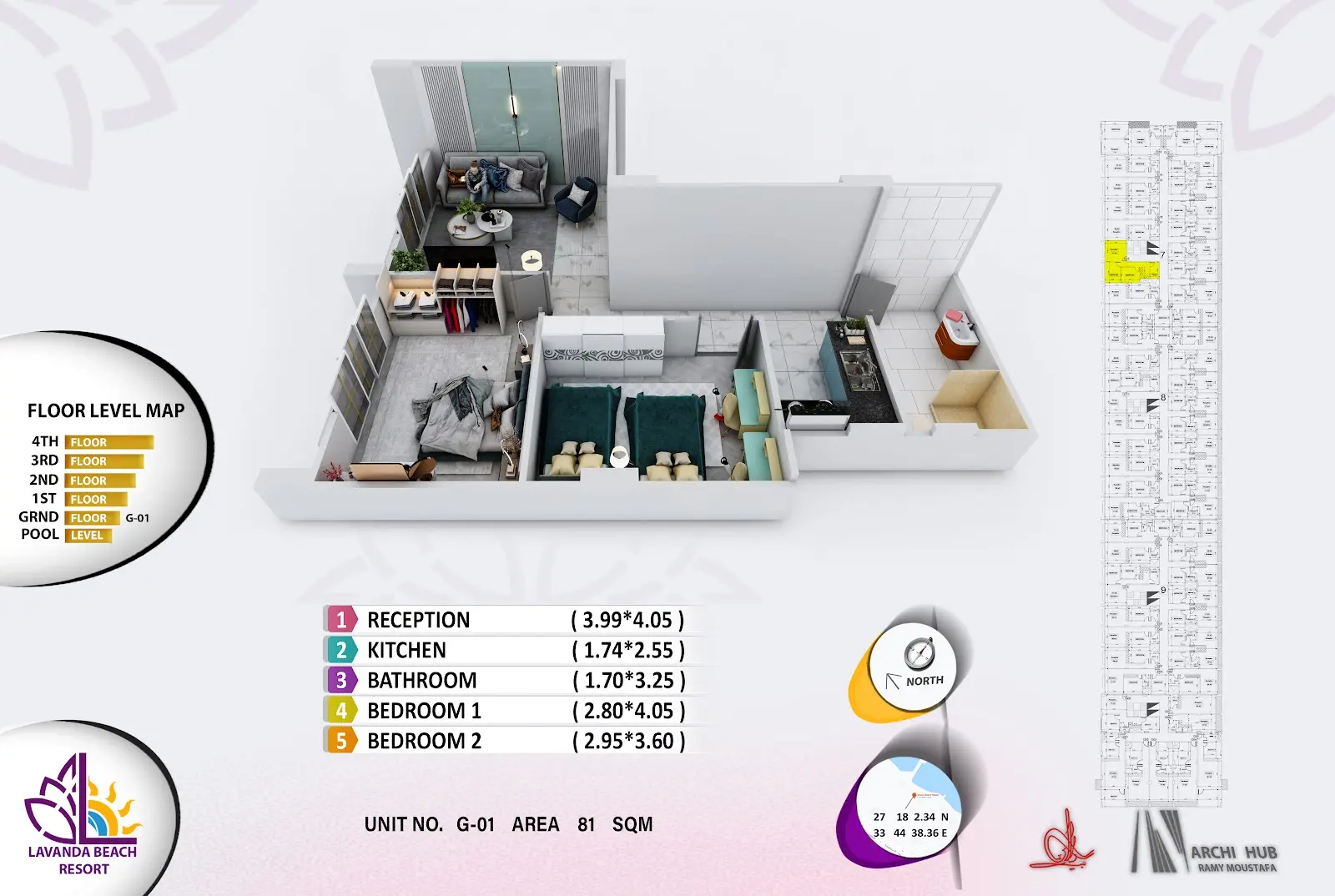 2-bedroom apartment G1, building 7 — Lavanda Beach Resort