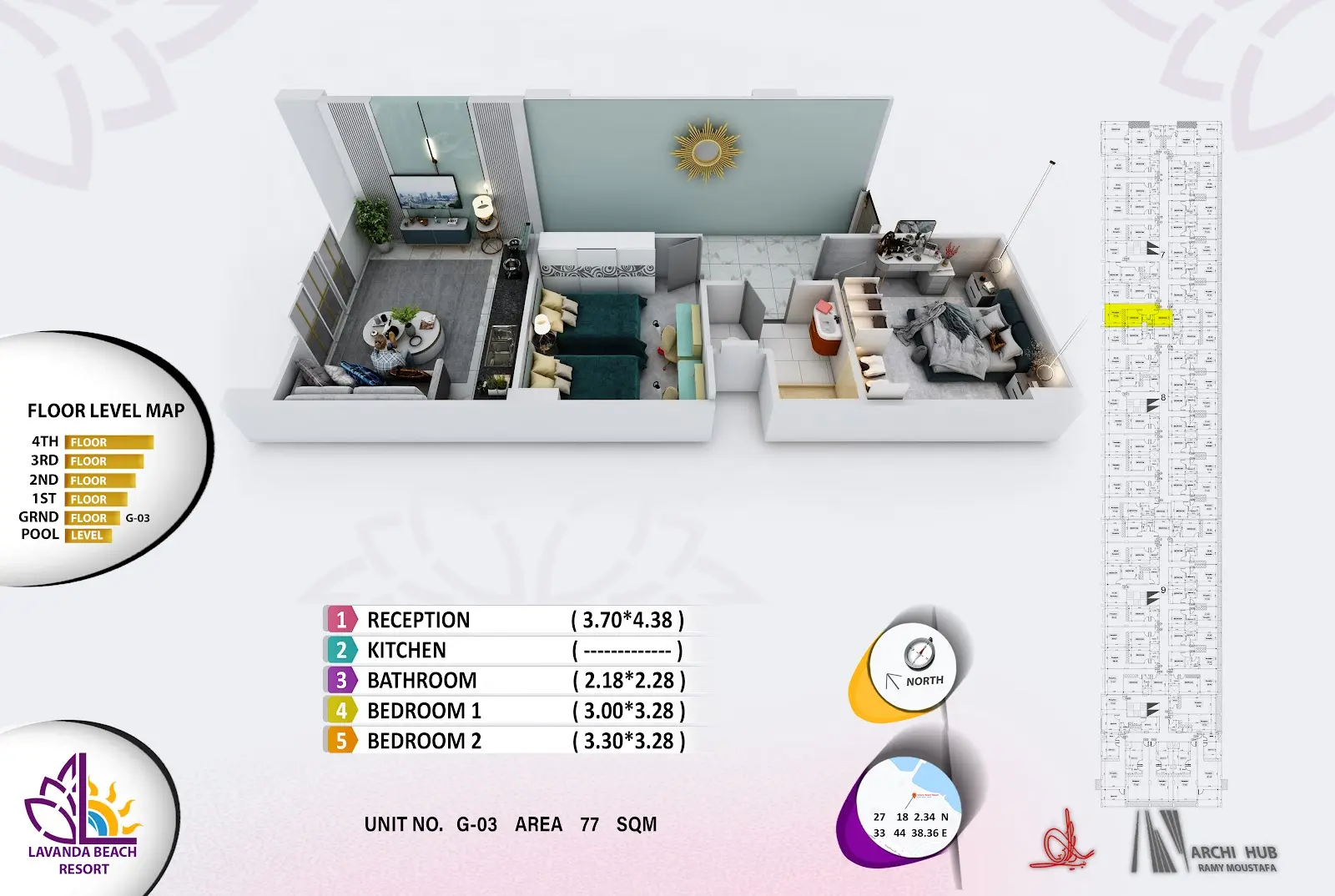 2-bedroom apartment G3, building 7 — Lavanda Beach Resort