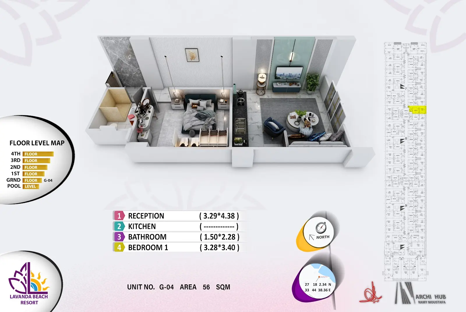 1-bedroom apartment G4, building 7 — Lavanda Beach Resort