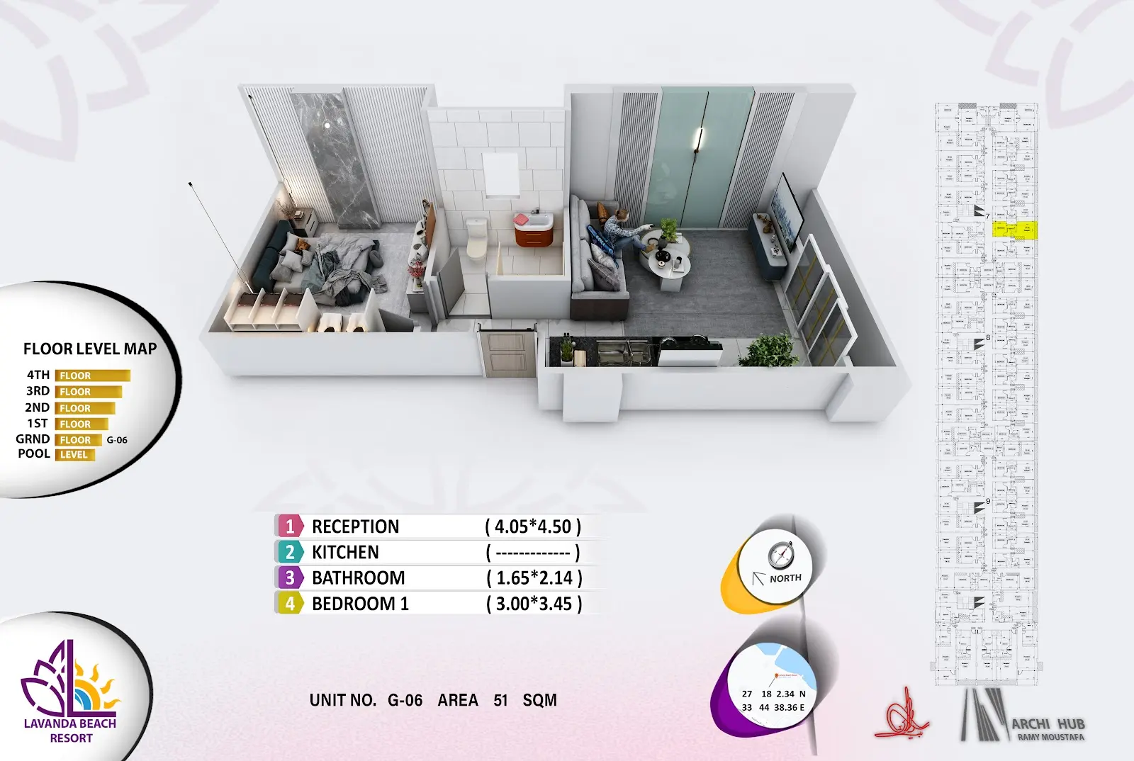 1-bedroom apartment G6, building 7 — Lavanda Beach Resort