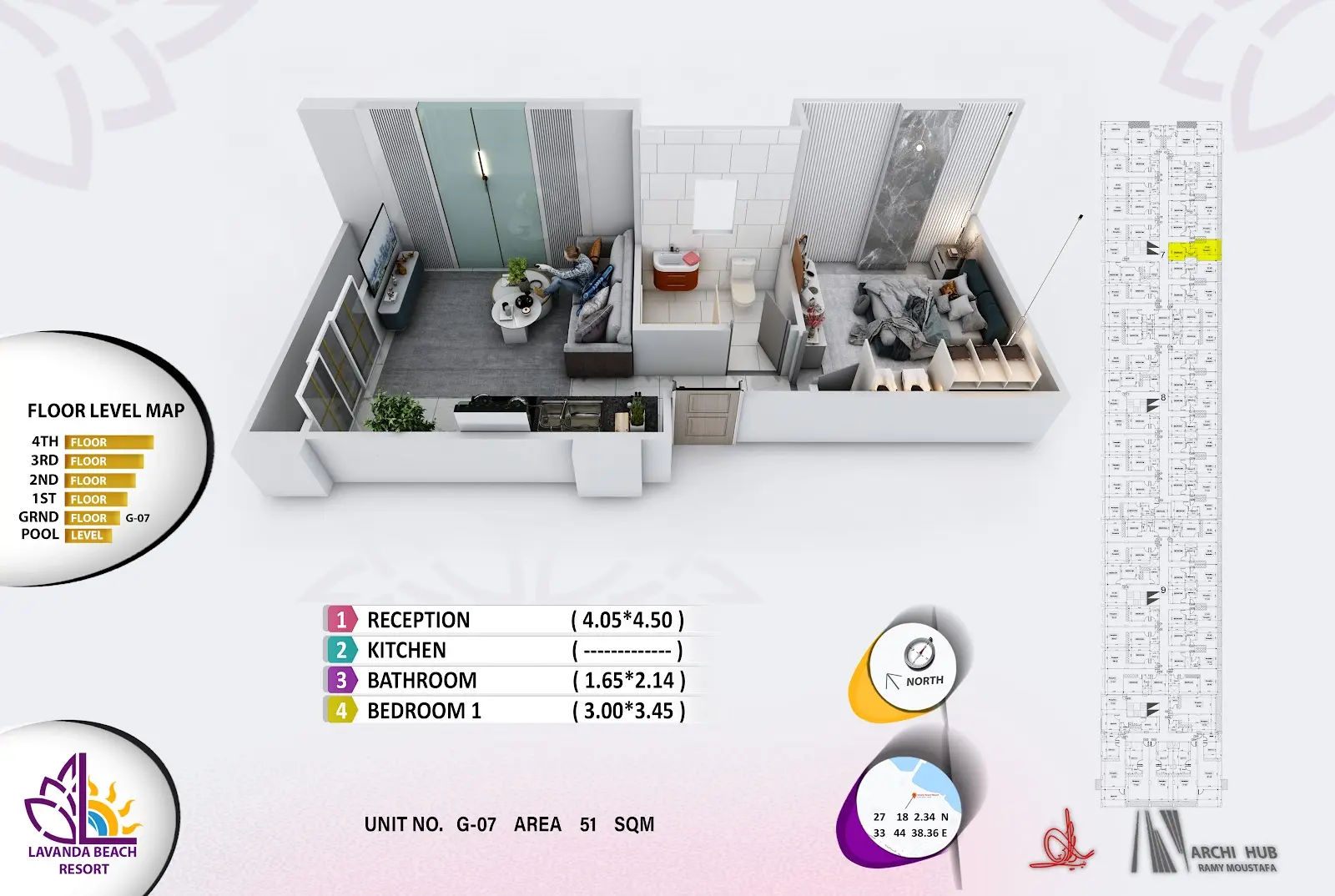 1-bedroom apartment G7, building 7 — Lavanda Beach Resort