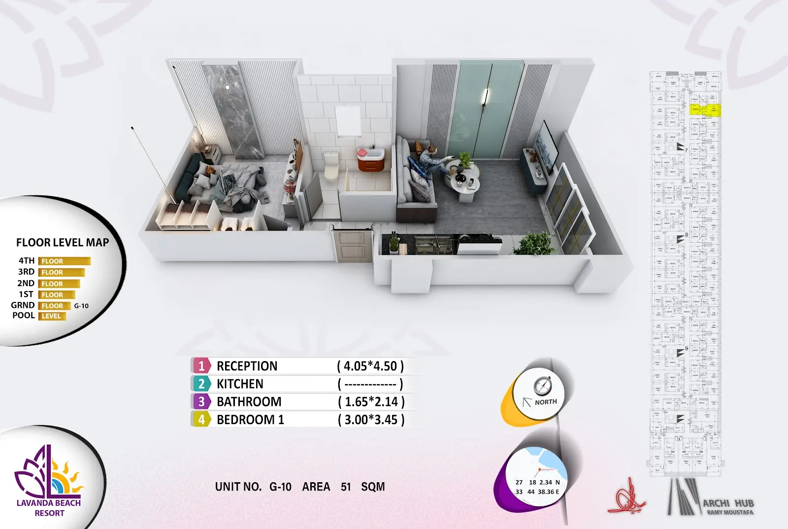 1-bedroom apartment G10, building 7 — Lavanda Beach Resort