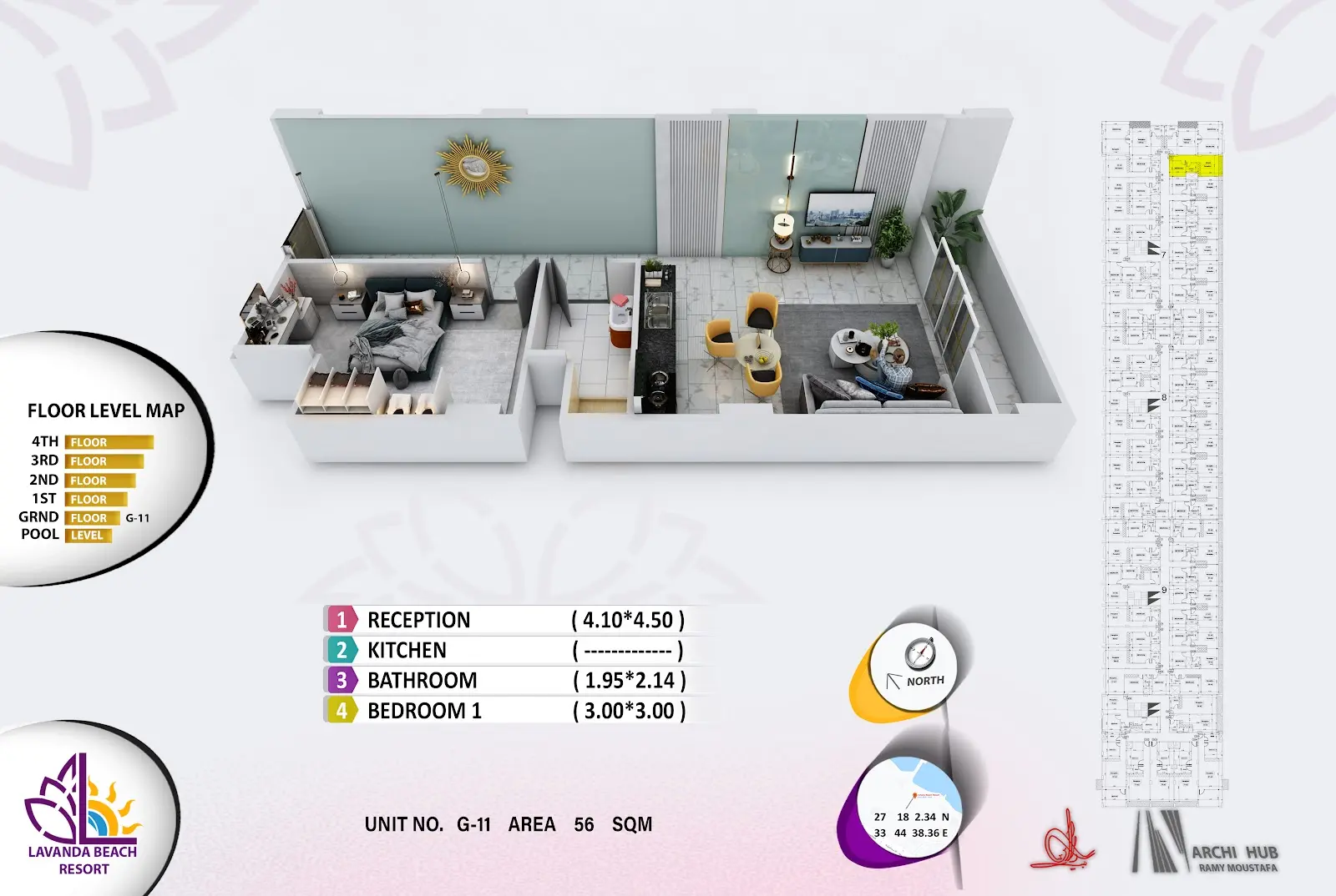 1-bedroom apartment G11, building 7 — Lavanda Beach Resort