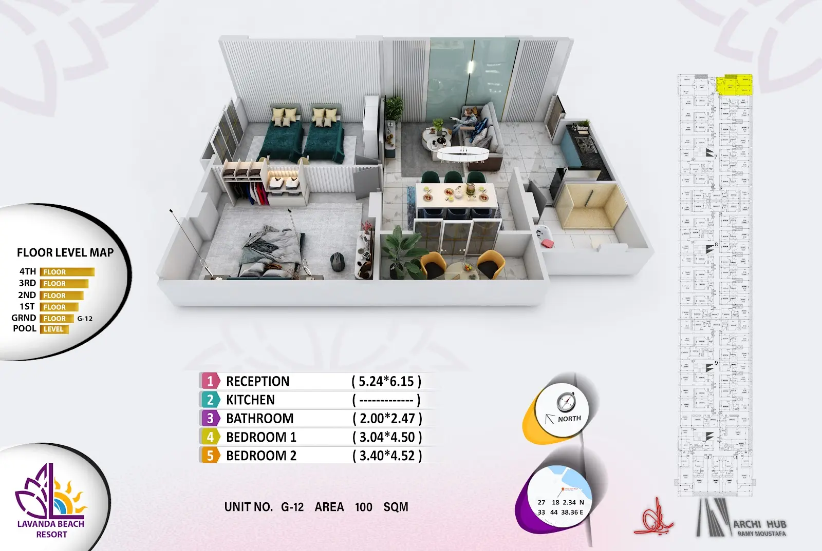2-bedroom apartment G12, building 7 — Lavanda Beach Resort