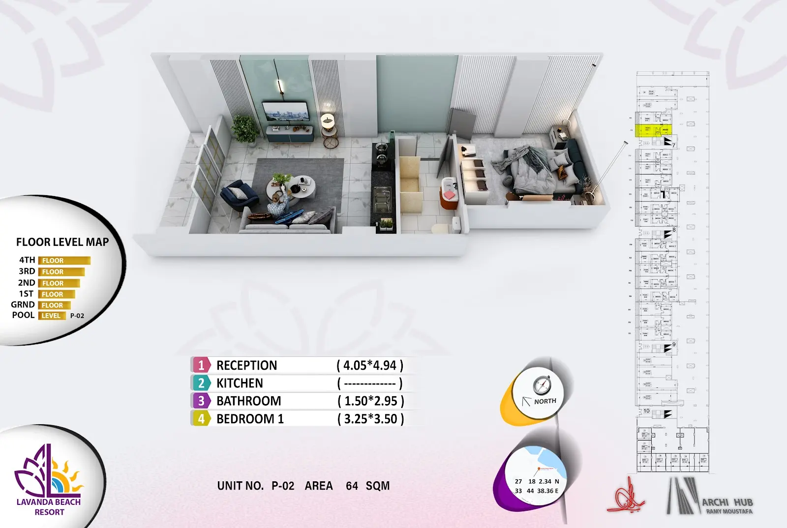 1-bedroom apartment B2, building 7 — Lavanda Beach Resort