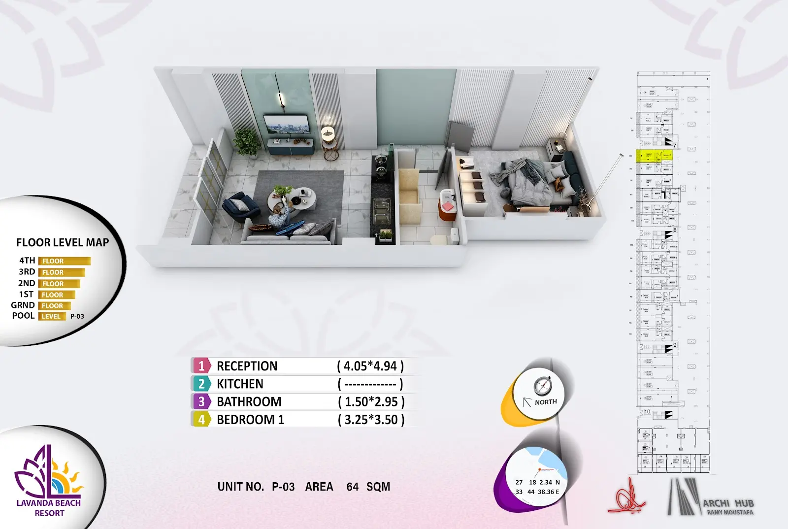 1-bedroom apartment B3, building 7 — Lavanda Beach Resort
