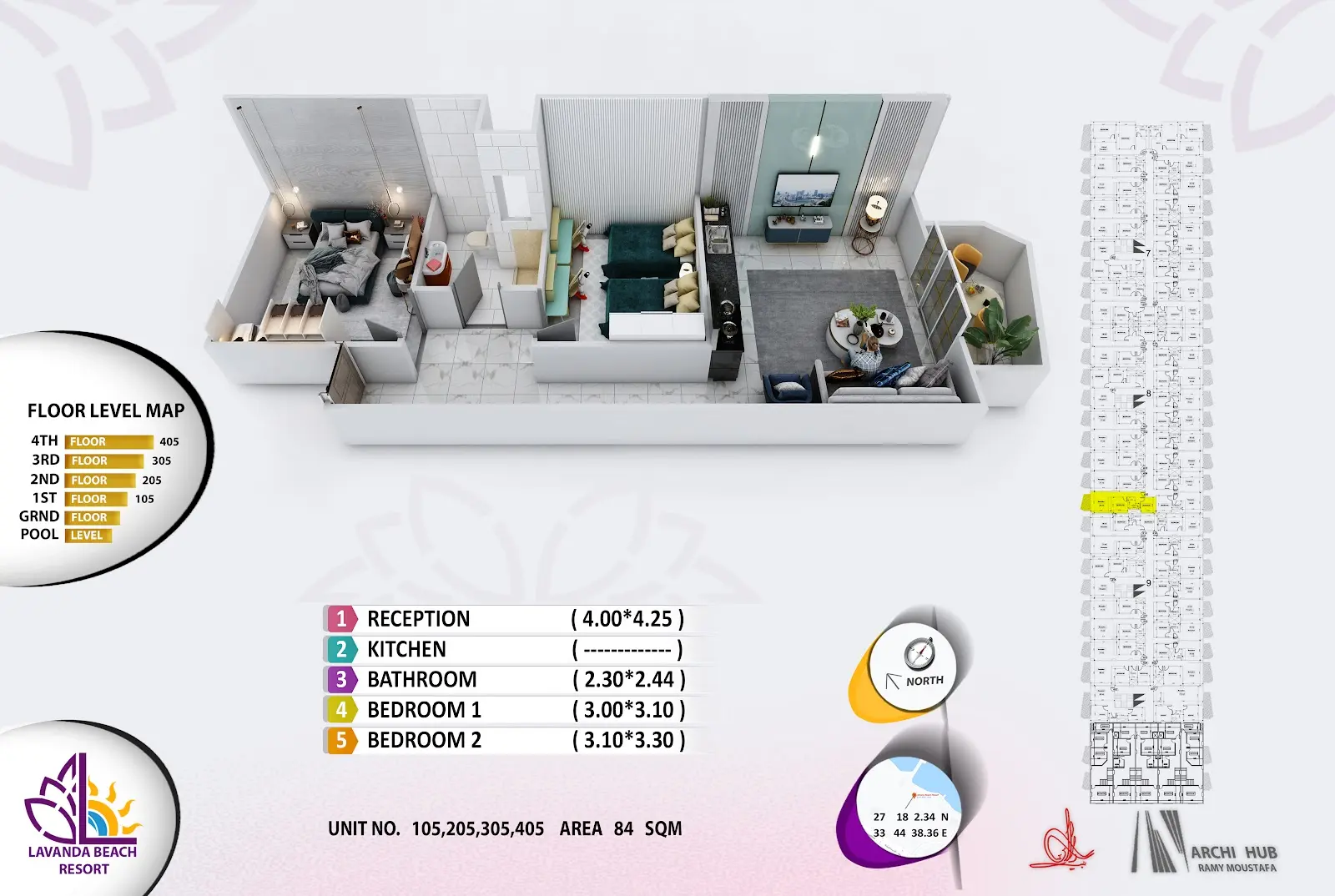 2-bedroom apartment 105, building 8 — Lavanda Beach Resort