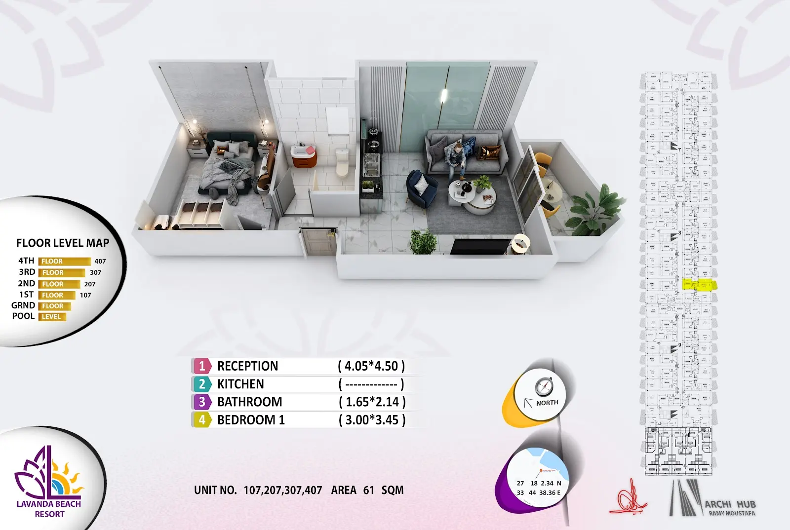 1-bedroom apartment 107, building 8 — Lavanda Beach Resort