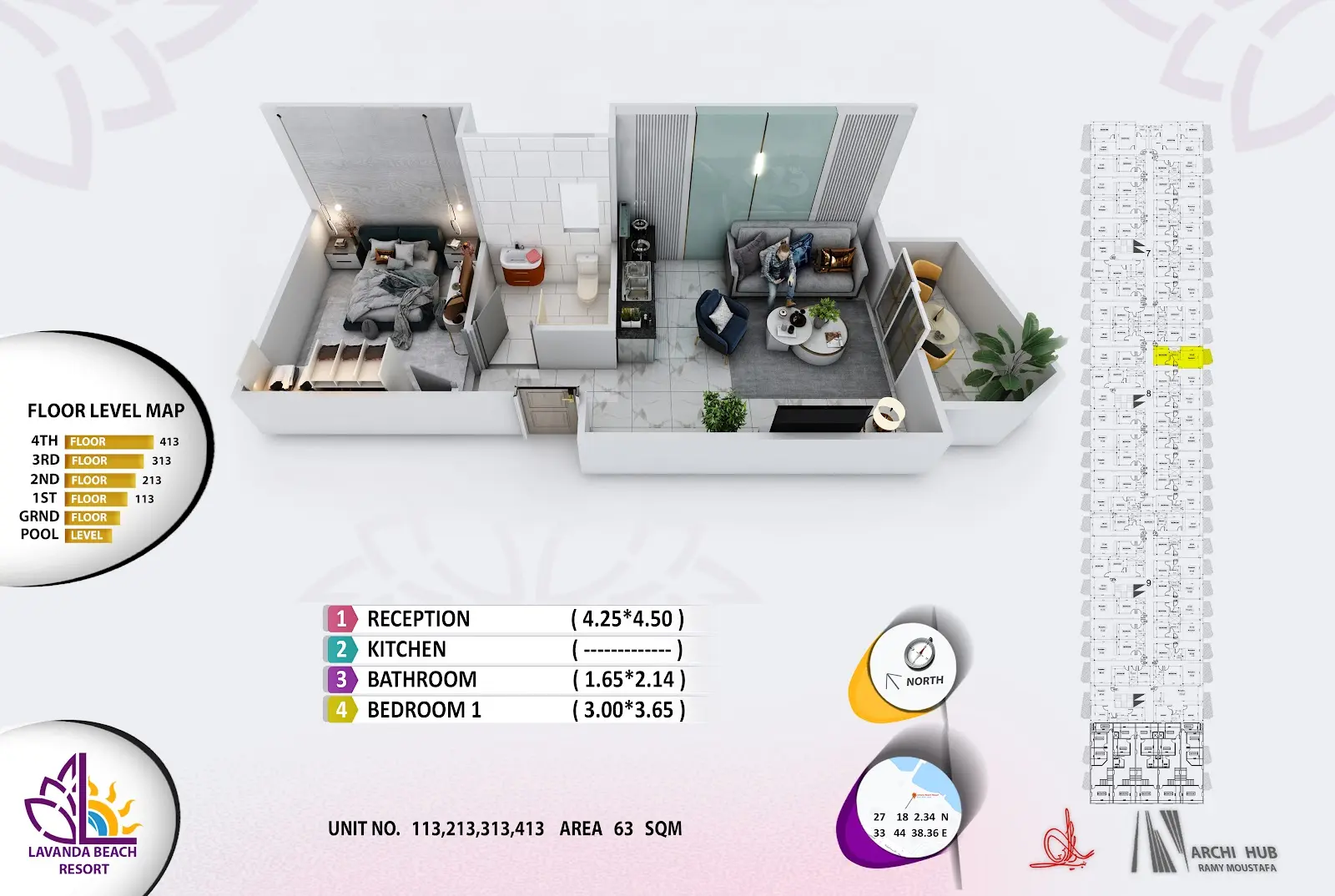 1-bedroom apartment 113, building 8 — Lavanda Beach Resort