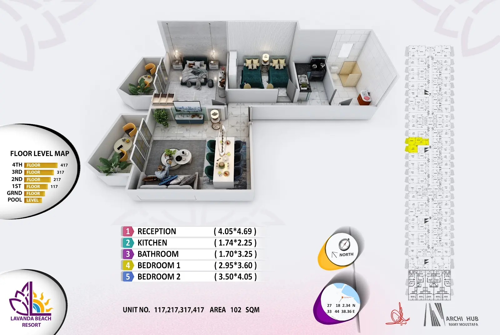 2-bedroom apartment 117, building 8 — Lavanda Beach Resort